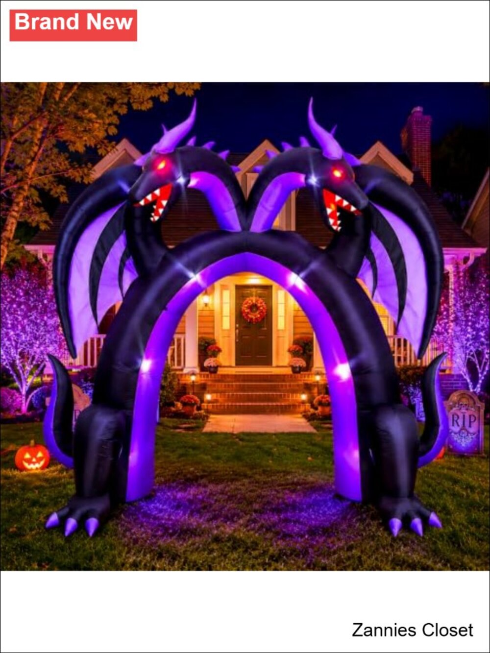 👻 10FT Halloween Inflatable Dragon Archway Double Headed Walk Through Yard